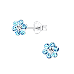 Clous d'oreilles fleur en argent - FR10592