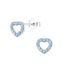 Clous d'oreilles cœur en argent - FR10063