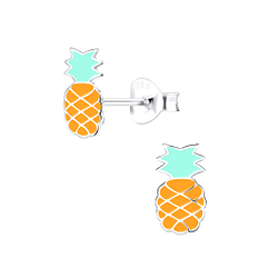 Clous d'oreilles ananas en argent - FR9426