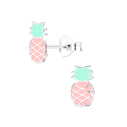 Clous d'oreilles ananas en argent - FR9293