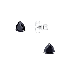 Clous d'oreilles trillion en zirconium de 4 mm en argent - FR11218