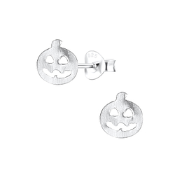 Clous d'oreilles citrouille en argent - FR11927