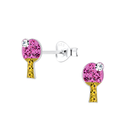 Clous d'oreilles tennis de table en argent - FR17530