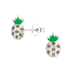 Clous d'oreilles ananas en argent - FR18025