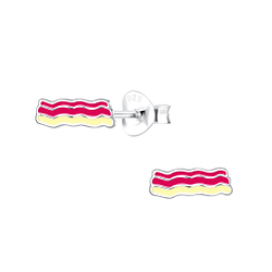 Clous d'oreilles bacon en argent - FR18074