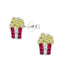 Clous d'oreilles popcorn en argent - FR18675