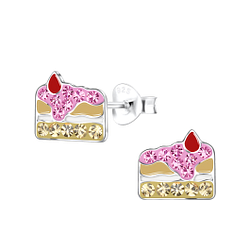 Clous d'oreilles gâteau en argent - FR18378