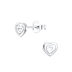 Clous d'oreilles cœur en argent - FR4527