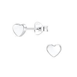 Clous d'oreilles cœur en argent - FR10107