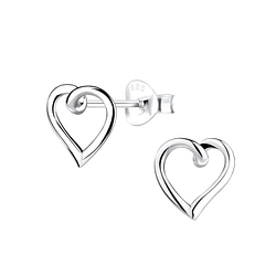 Clous d'oreilles cœur en argent - FR10616