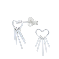 Clous d'oreilles cœur en argent - FR1274