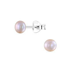 Clous d'oreilles perle d'eau douce de 4 mm en argent - FR4823