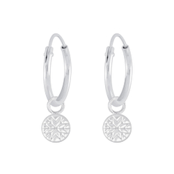 Boucles d'oreilles créoles avec breloques à motifs en argent - FR6605