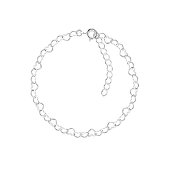 Bracelet coeur de 18 cm avec extension en argent - FR9354