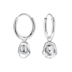 Boucles d'oreilles breloques chapeau en argent - FR17985