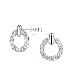 Clous d'oreilles rond zirconium en argent - FR19530