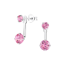 Boucles d'oreilles ear jacket rond en argent - FR5362