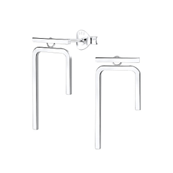 Boucles d'oreilles ear jacket barre en argent - FR4935