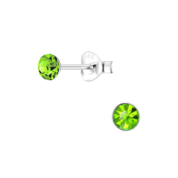 Clous d'oreilles cristal rond de 4 mm en argent - FR1709