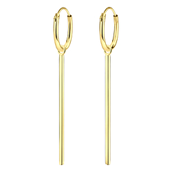 Boucles d'oreilles breloque barre plaqué or - FR4975