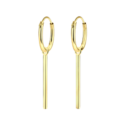 Boucles d'oreilles breloque barre plaqué or - FR4983