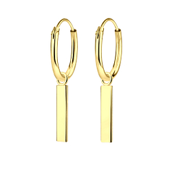 Boucles d'oreilles breloque barre plaqué or - FR4971