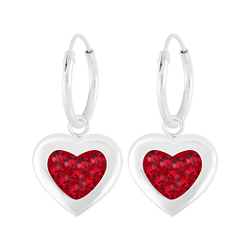 Boucles d'oreilles breloque coeur cristal plaqué or - FR5702