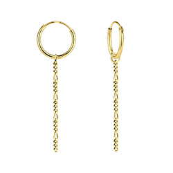 Boucles d'oreilles créole avec chaine plaqué or - FR15519