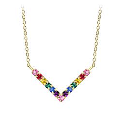 Collier plaqué or chevron - FR8942