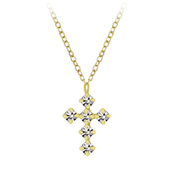 Collier croix cristal plaqué or - FR6919