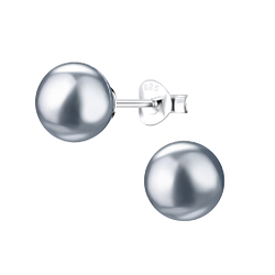 Clous d'oreilles perle de 8 mm en argent - FR1439