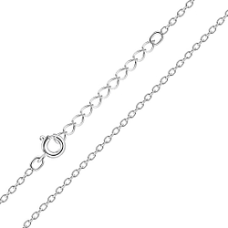 Collier chaine cable de 45 cm en argent avec extension - FR21106