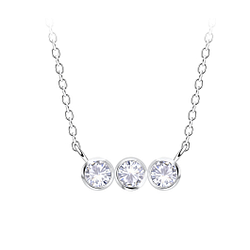 Collier trois pierres en argent - FR21145