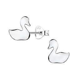 Clous d'oreilles cygne en argent - FR20228