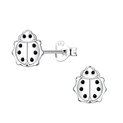 Clous d'oreilles coccinelle en argent - FR21646