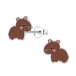 Clous d'oreilles capybara en argent - FR21754