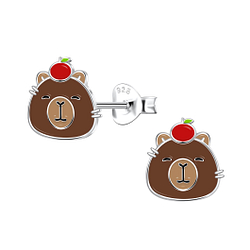 Clous d'oreilles capybara en argent - FR21685