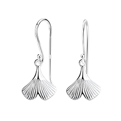 Sterling Silver Ginkgo Leaf Earrings - FR21555