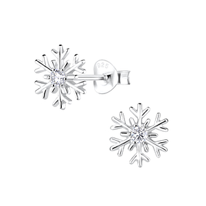 Clous d'oreilles flocon de neige en argent - FR7054