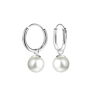 Boucles d'oreilles breloques boule de 6 mm en argent - FR11158