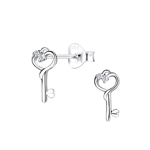 Clous d'oreilles cœur en argent - FR16360