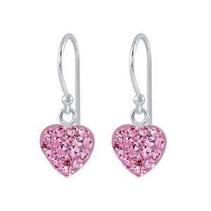 Boucles d'oreilles cœur cristal en argent - FR2665