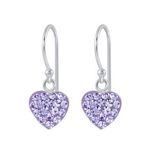 Boucles d'oreilles cœur cristal en argent - FR2665