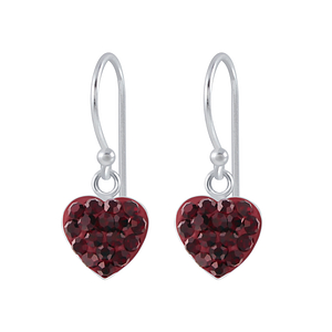 Boucles d'oreilles cœur cristal en argent - FR2665