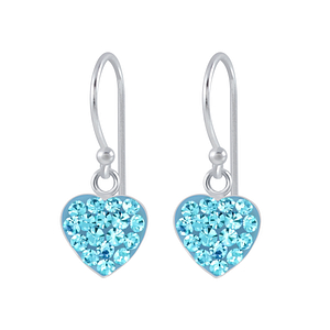 Boucles d'oreilles cœur cristal en argent - FR2665