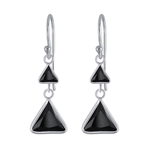 Boucles d'oreilles pendantes triangle oxyde de zirconium en argent - FR2991