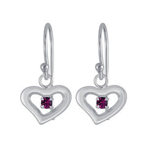 Boucles d'oreilles cœur en argent - FR4044