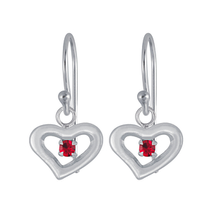 Boucles d'oreilles cœur en argent - FR4044