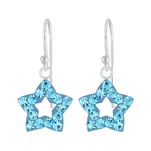 Boucles d'oreilles étoile cristal en argent - FR5154