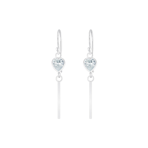 Boucles d'oreilles cœur oxyde de zirconium en argent - FR5695